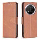 For Honor X9c 5G Global Lambskin Texture Pure Color Flip Leather Phone Case(Brown) - 1