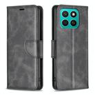 For Honor X8c 4G Lambskin Texture Pure Color Flip Leather Phone Case(Black) - 1