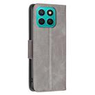 For Honor X8c 4G Lambskin Texture Pure Color Flip Leather Phone Case(Grey) - 3
