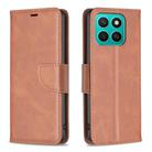 For Honor X8c 4G Lambskin Texture Pure Color Flip Leather Phone Case(Brown) - 1