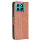 For Honor X8c 4G Lambskin Texture Pure Color Flip Leather Phone Case(Brown) - 3