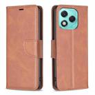 For Honor 400 Lite Lambskin Texture Pure Color Flip Leather Phone Case(Brown) - 1