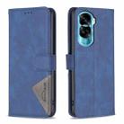 For Honor 90 Lite/X50i Magnetic Buckle Rhombus Texture Leather Phone Case(Blue) - 1