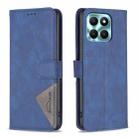 For Honor X6a Magnetic Buckle Rhombus Texture Leather Phone Case(Blue) - 1