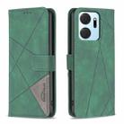 For Honor X7A Magnetic Buckle Rhombus Texture Leather Phone Case(Green) - 1