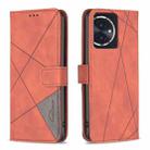 For Honor 100 Magnetic Buckle Rhombus Texture Leather Phone Case(Brown) - 1