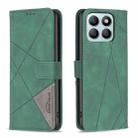 For Honor X8b Magnetic Buckle Rhombus Texture Leather Phone Case(Green) - 1