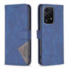 For Honor 200 Lite Global Magnetic Buckle Rhombus Texture Leather Phone Case(Blue) - 1