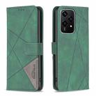 For Honor 200 Lite Global Magnetic Buckle Rhombus Texture Leather Phone Case(Green) - 1