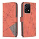 For Honor 200 Lite Global Magnetic Buckle Rhombus Texture Leather Phone Case(Brown) - 1