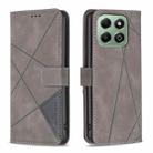 For Honor X6b Magnetic Buckle Rhombus Texture Leather Phone Case(Grey) - 1