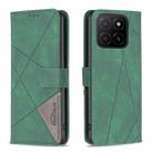 For Honor X5b Magnetic Buckle Rhombus Texture Leather Phone Case(Green) - 1