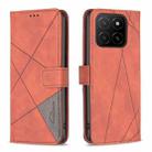 For Honor X5b Magnetic Buckle Rhombus Texture Leather Phone Case(Brown) - 1