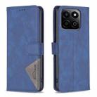 For Honor 200 Smart / X7C Magnetic Buckle Rhombus Texture Leather Phone Case(Blue) - 1