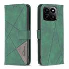 For Honor 200 Smart / X7C Magnetic Buckle Rhombus Texture Leather Phone Case(Green) - 1