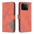 For Honor 200 Smart / X7C Magnetic Buckle Rhombus Texture Leather Phone Case(Brown) - 1