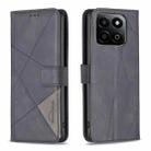 For Honor 200 Smart / X7C Magnetic Buckle Rhombus Texture Leather Phone Case(Black) - 1