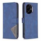 For Honor 300 Magnetic Buckle Rhombus Texture Leather Phone Case(Blue) - 1