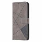 For Honor 300 Magnetic Buckle Rhombus Texture Leather Phone Case(Grey) - 3