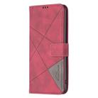 For Honor X8c 4G Magnetic Buckle Rhombus Texture Leather Phone Case(Red) - 2