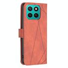 For Honor X8c 4G Magnetic Buckle Rhombus Texture Leather Phone Case(Brown) - 3