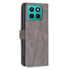 For Honor X8c 4G Magnetic Buckle Rhombus Texture Leather Phone Case(Grey) - 3