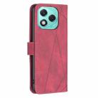 For Honor 400 Lite Magnetic Buckle Rhombus Texture Leather Phone Case(Red) - 3