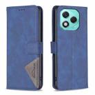 For Honor 400 Lite Magnetic Buckle Rhombus Texture Leather Phone Case(Blue) - 1