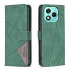 For Honor 400 Lite Magnetic Buckle Rhombus Texture Leather Phone Case(Green) - 1