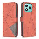 For Honor 400 Lite Magnetic Buckle Rhombus Texture Leather Phone Case(Brown) - 1