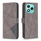 For Honor 400 Lite Magnetic Buckle Rhombus Texture Leather Phone Case(Grey) - 1