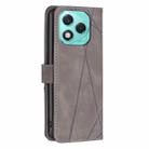 For Honor 400 Lite Magnetic Buckle Rhombus Texture Leather Phone Case(Grey) - 3
