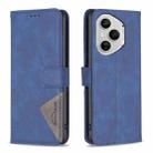 For Honor 400 Pro Global 160.8mm Magnetic Buckle Rhombus Texture Leather Phone Case(Blue) - 1