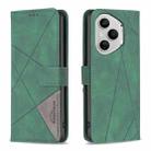 For Honor 400 Pro Global 160.8mm Magnetic Buckle Rhombus Texture Leather Phone Case(Green) - 1