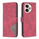 For Honor 400 Global 156.5mm Magnetic Buckle Rhombus Texture Leather Phone Case(Red) - 1
