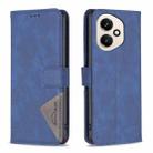 For Honor 400 Global 156.5mm Magnetic Buckle Rhombus Texture Leather Phone Case(Blue) - 1