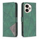 For Honor 400 Global 156.5mm Magnetic Buckle Rhombus Texture Leather Phone Case(Green) - 1