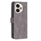 For Honor 400 Global 156.5mm Magnetic Buckle Rhombus Texture Leather Phone Case(Grey) - 3
