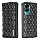 For Honor 90 Lite/X50i Diamond Lattice Magnetic Leather Flip Phone Case(Black) - 1