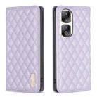 For Honor 90 Pro Diamond Lattice Magnetic Leather Flip Phone Case(Purple) - 1