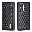 For Honor 90 Pro Diamond Lattice Magnetic Leather Flip Phone Case(Black) - 1