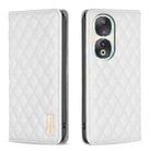 For Honor 90 5G Diamond Lattice Magnetic Leather Flip Phone Case(White) - 1