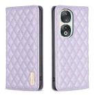 For Honor 90 5G Diamond Lattice Magnetic Leather Flip Phone Case(Purple) - 1