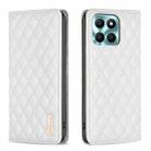 For Honor X6a Diamond Lattice Magnetic Leather Flip Phone Case(White) - 1