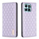 For Honor X6a Diamond Lattice Magnetic Leather Flip Phone Case(Purple) - 1