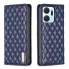 For Honor X7a Diamond Lattice Magnetic Leather Flip Phone Case(Blue) - 1