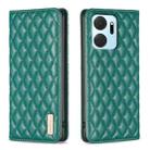 For Honor X7a Diamond Lattice Magnetic Leather Flip Phone Case(Green) - 1