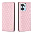 For Honor X7a Diamond Lattice Magnetic Leather Flip Phone Case(Pink) - 1