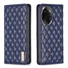 For Honor 100 Pro Diamond Lattice Magnetic Leather Flip Phone Case(Blue) - 1