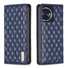 For Honor 100 Diamond Lattice Magnetic Leather Flip Phone Case(Blue) - 1